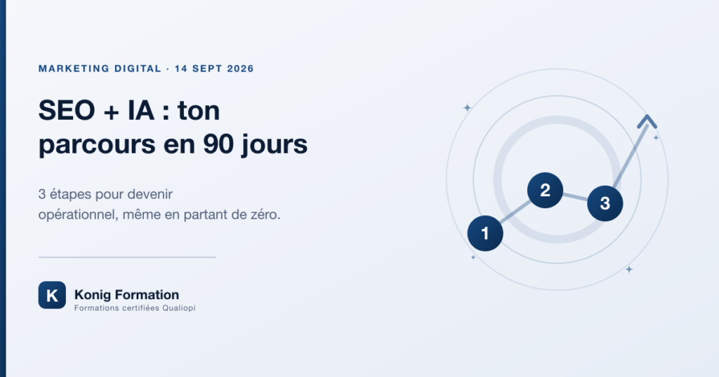 SEO + IA : le parcours en 90 jours pour devenir opérationnel en marketing digital — Konig Formation