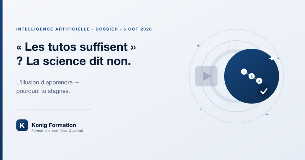 « Les tutos suffisent » ? La science dit non : l'illusion d'apprendre — Konig Formation